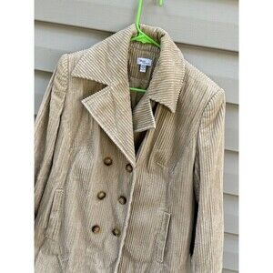 VTG Y2K Mimi Maternity S Tan Corduroy Barn Chore Coat Jacket Womens Outerwear